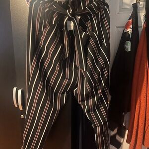 Striped Black and White Women's Pants